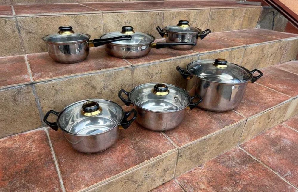 Набор кастрюль / набір каструль нержавійка - новый, 12 предметов