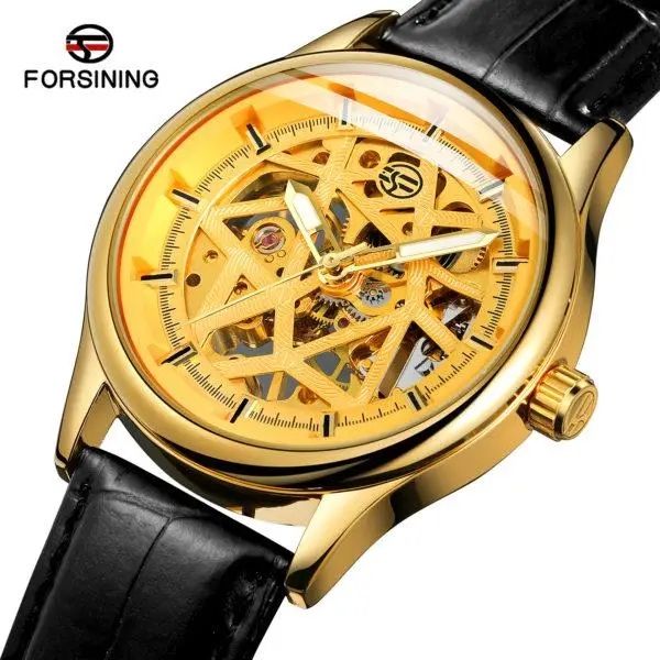 ТОП ЦЕНА!Стильные мужские наручные часы Forsining Arrow Gold Skeleton!