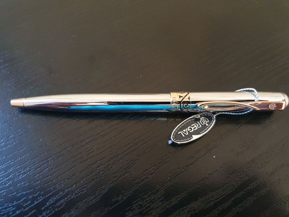 Комплект ручек (перо+роллер) в подарочном футляре, хром