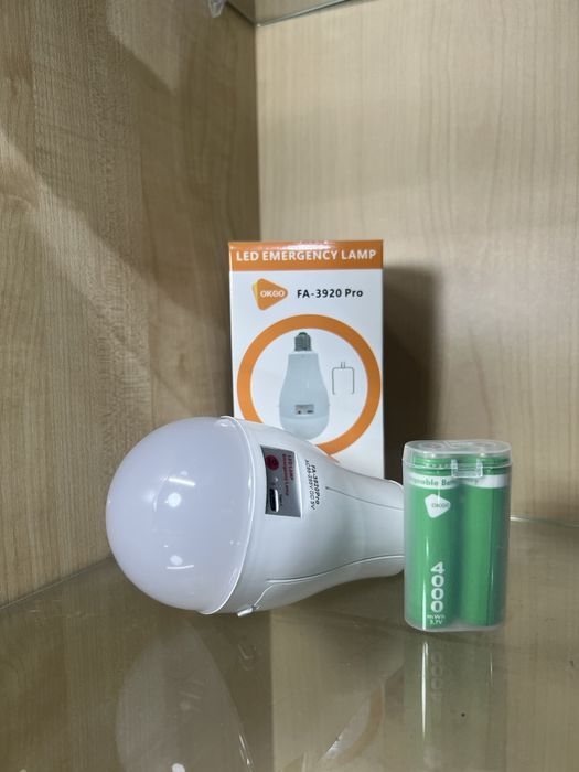 Лампа акумуляторна TPS от повербанка Е27 два акумулятора 18650 цоколь