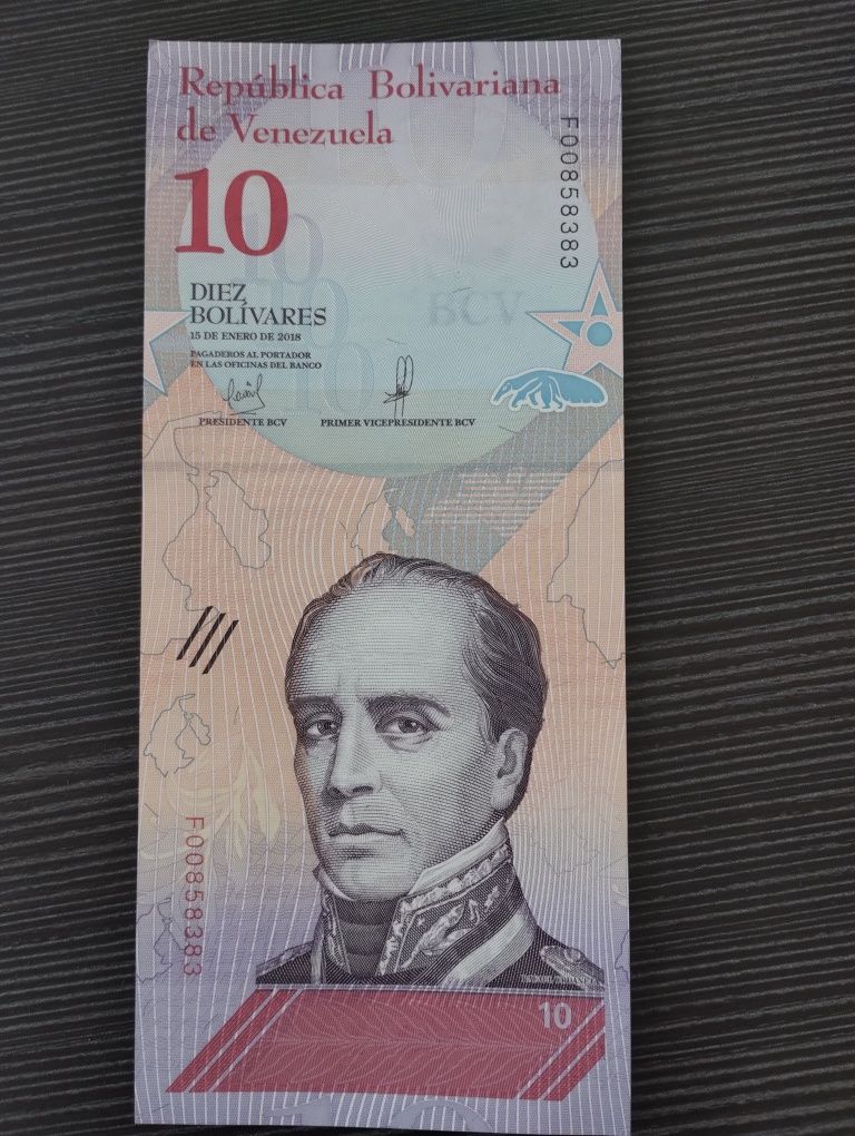 Banknoty, Wenezuela 2018, 10 x 10 bolivares, nowe, kolejne nry