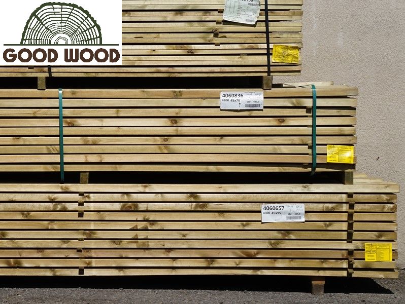 Kantówki 45x70 mm IMPREGNOWANE C24 legary tarasowe drewno ze SZWECJI