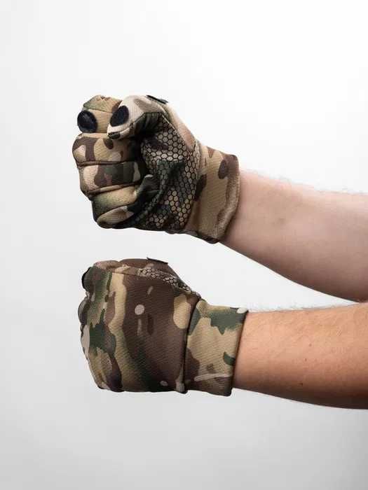 Тактичні перчатки мультикам з відкидними пальцями утеплені M, L