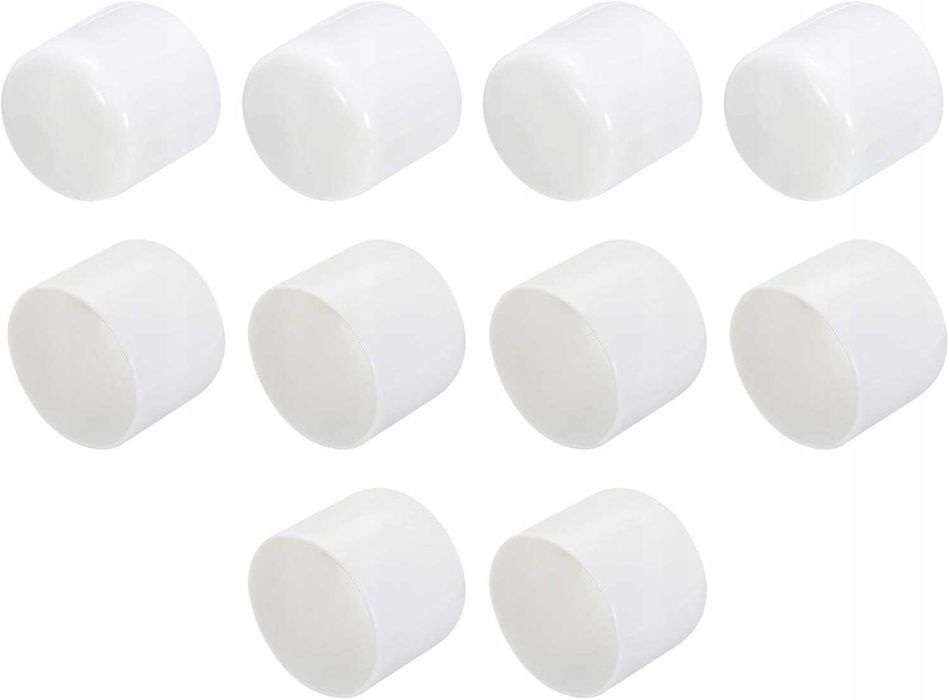 Końcówki gumowe zaślepki 38 mm białe 20 szt.–elastyczne nakładki #6408