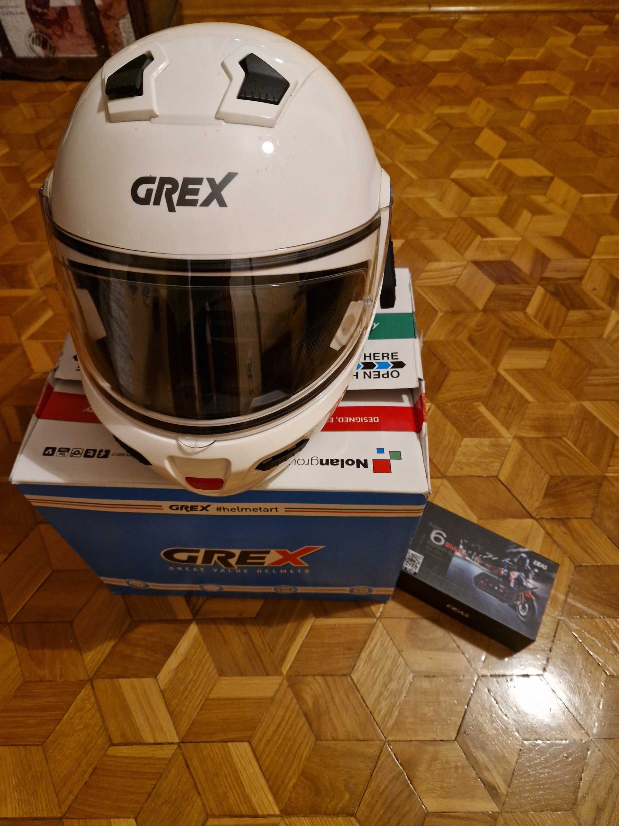 Kask Motocykl  Nolan Grex G9.1 Biały Evolve Modularny Kinetic