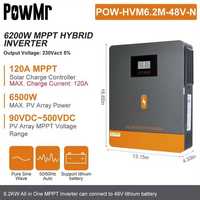 Інвертори гібридні для сонечних батарей 48V PowMR 6.2kW Jsdsolar 5.5kW