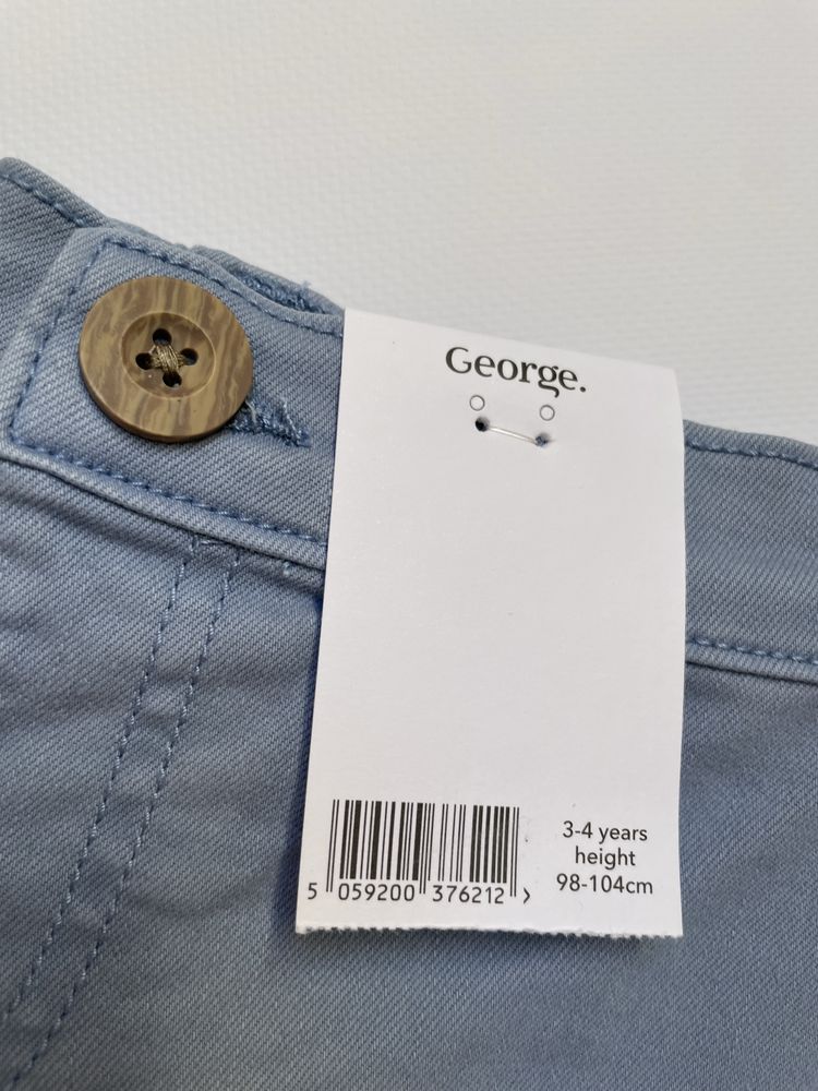 98-104 George wide leg szerokie spodnie miękkie jeansy kuloty z gumką