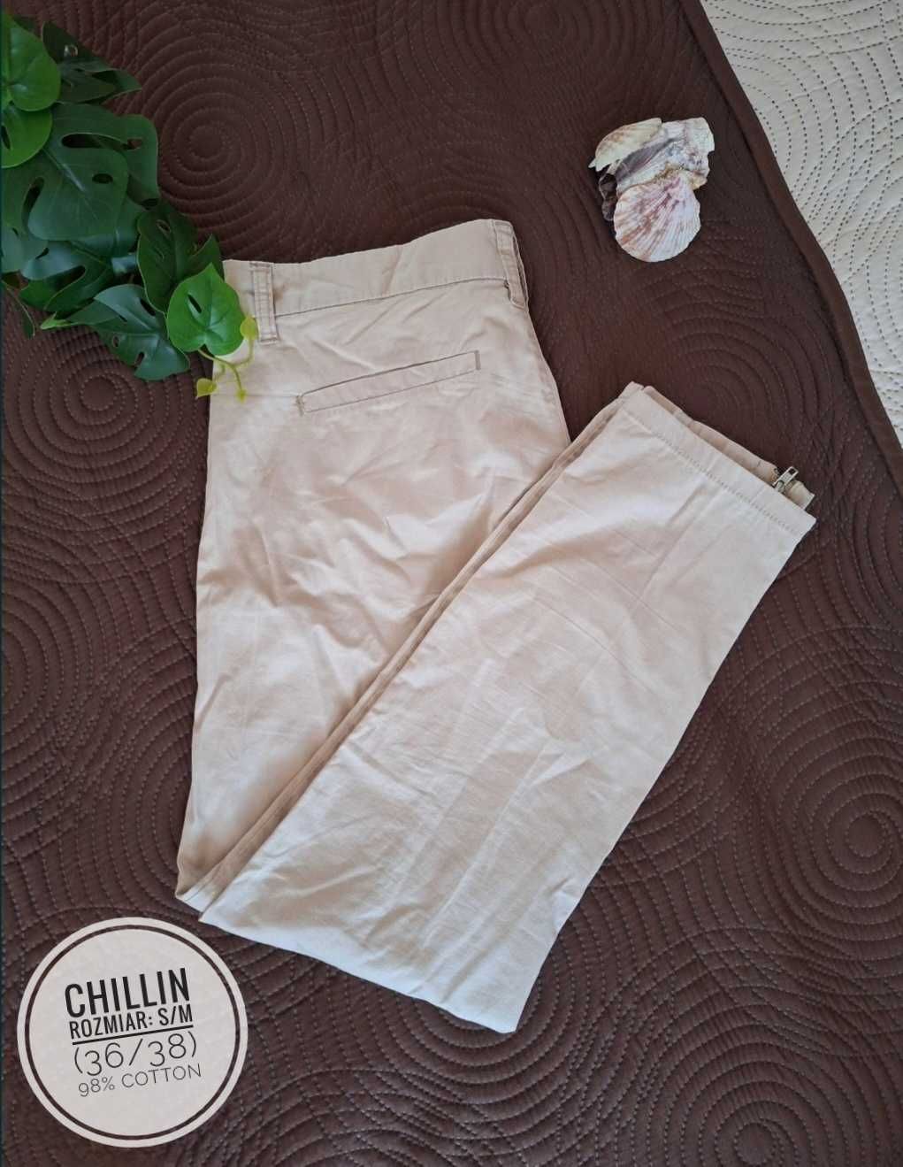 Spodnie chinosy w kolorze beżowym Chillin S/M (36/38)