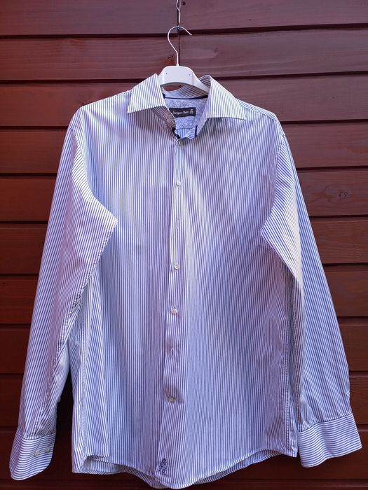 Elegancka biała koszula w paski | L (42) | Jacques Britt