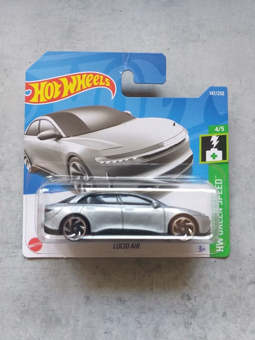 Samochód autko hot wheels Lucio Air Hw Green Speed 4/5 srebrny