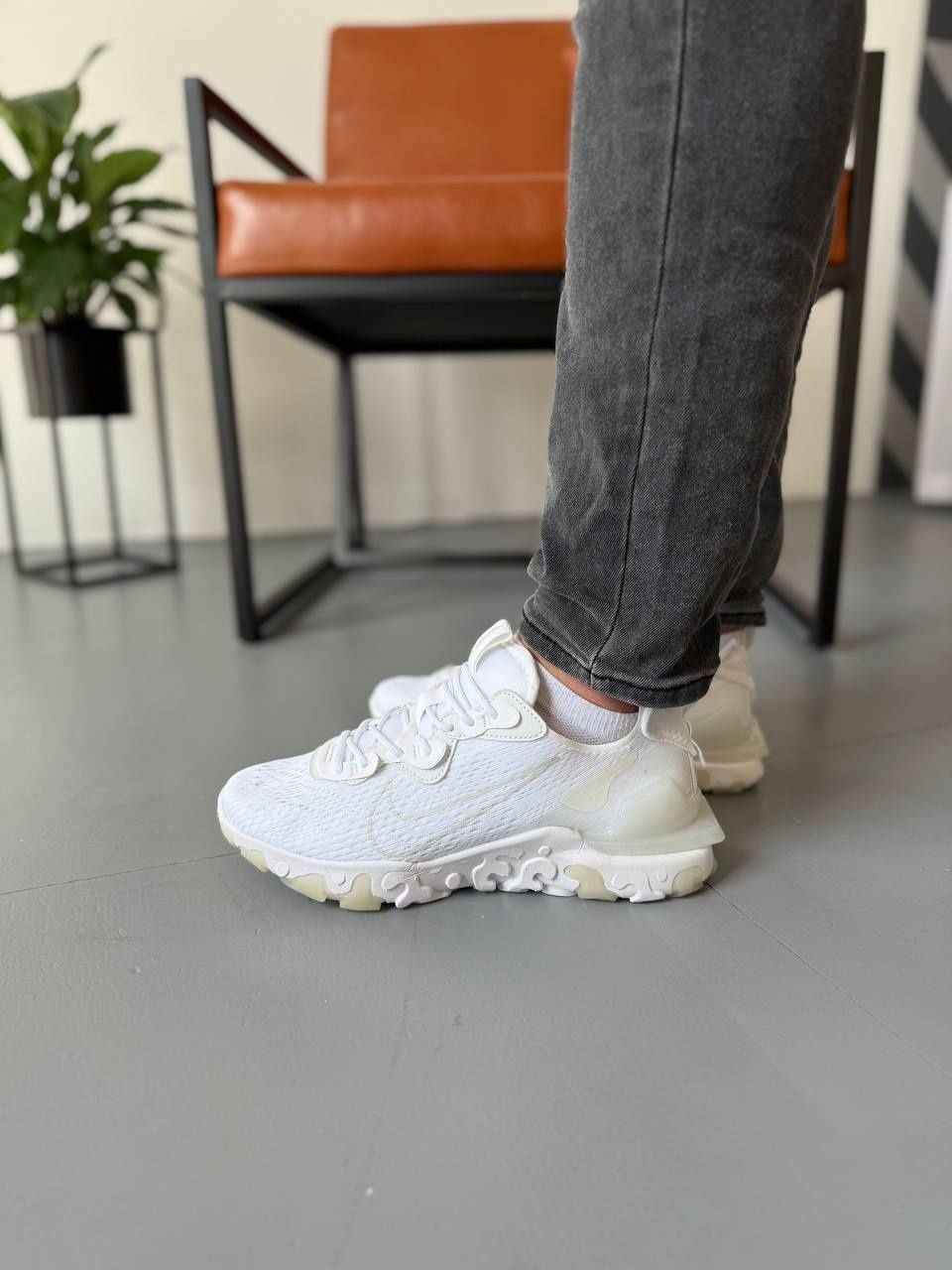Кроссовки Nike React Vision White белые летние сетка 41,42,43,44,45