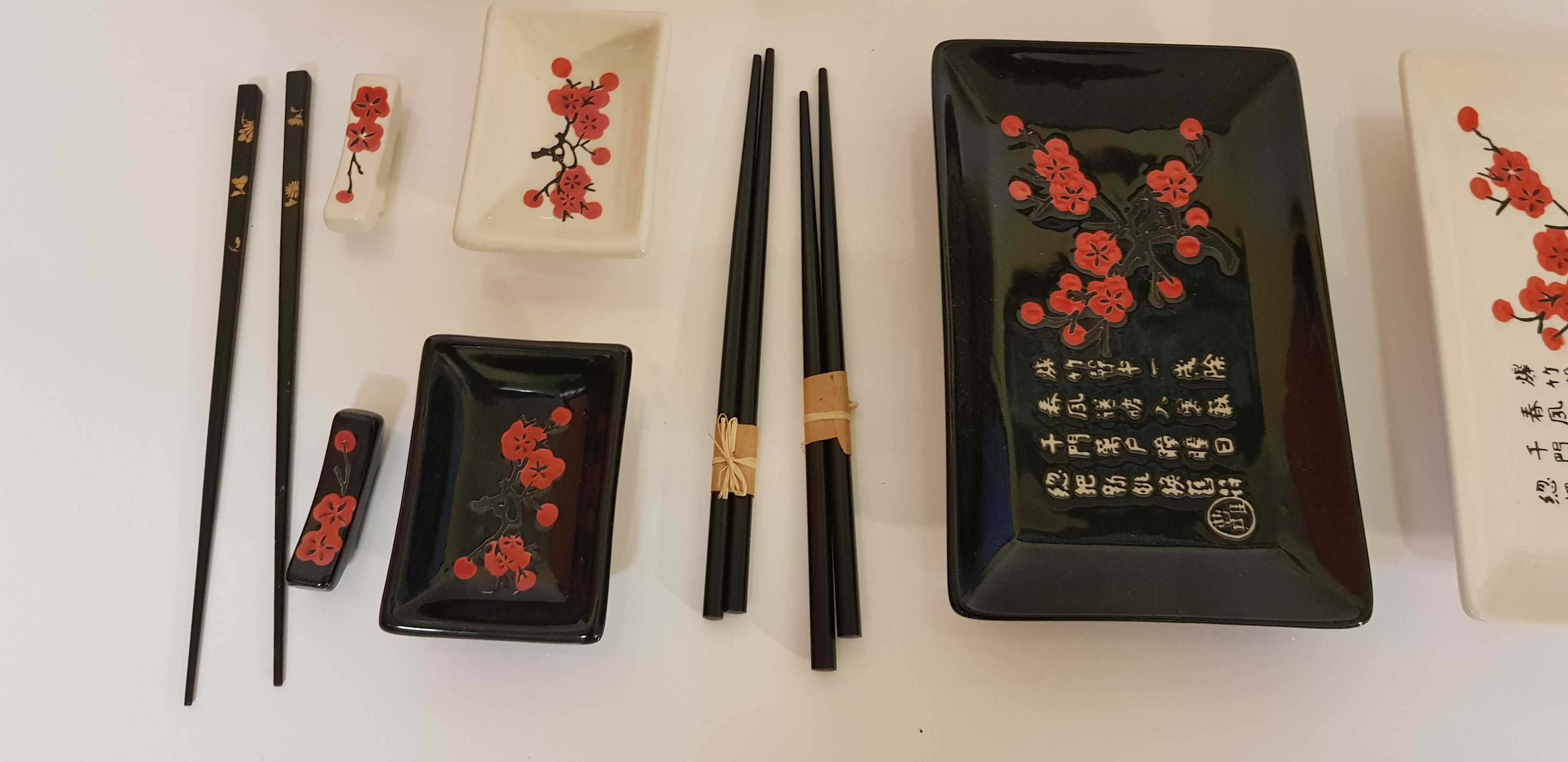 Japoński zestaw z porcelany z pałeczkami stary '50