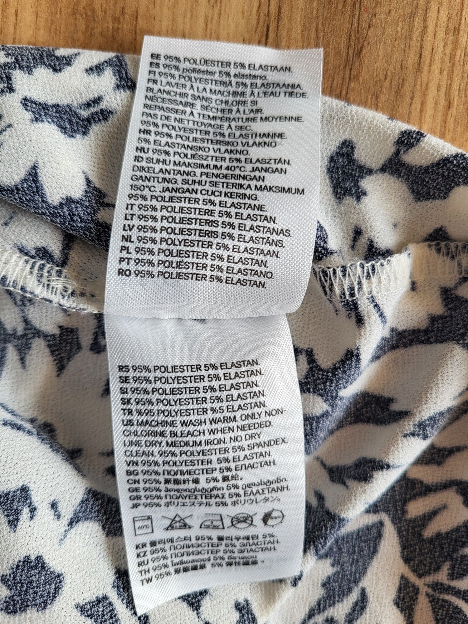 Sukienka H&M midi wiosna lato 34 XS kwiaty