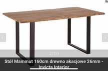 Stół drewniany stół loft lectus mamut 160x90 drewno akacjowe