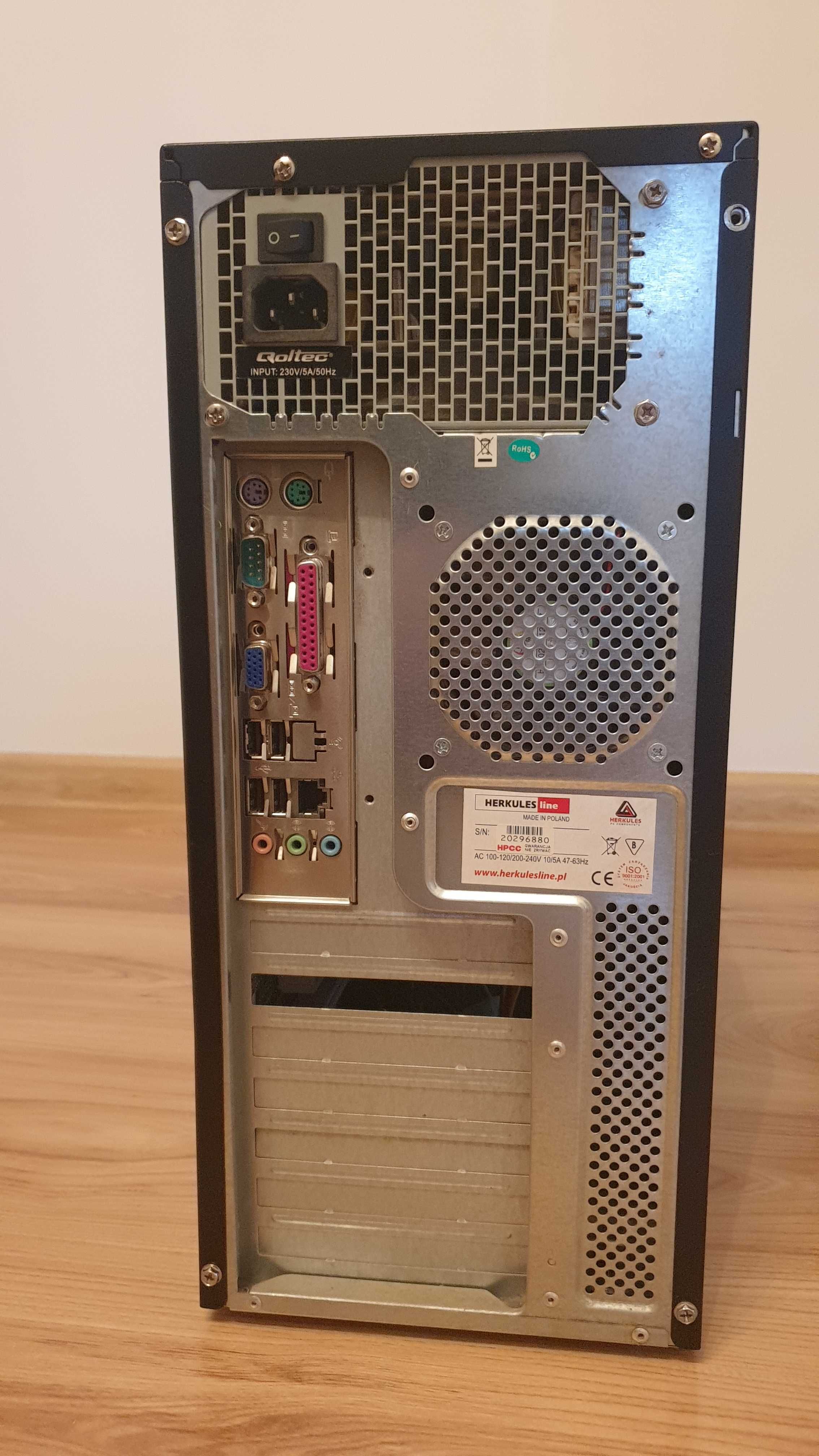 Stary komputer stacjonarny PC Qoltec 425W + Procek Intel + RAM 512MB