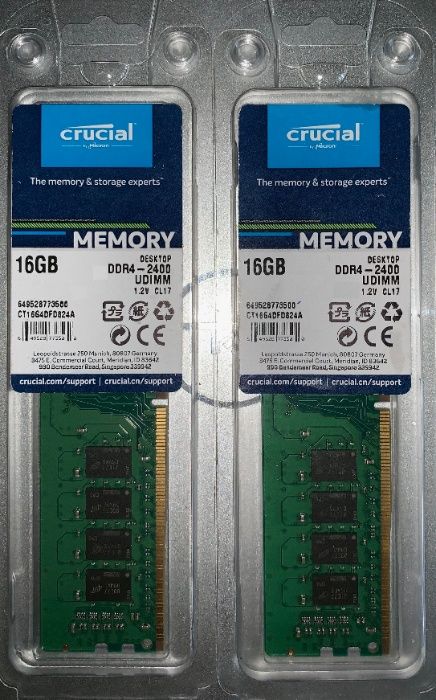 Пам'ять RAM DIMM (2x16GB) PC4 19200 21300 25600 DDR4 2400 2666 3200 ПК