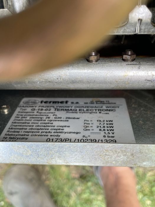 Termet termaq elektronic gazowy podgrzewacz wody bardzo dobry stan