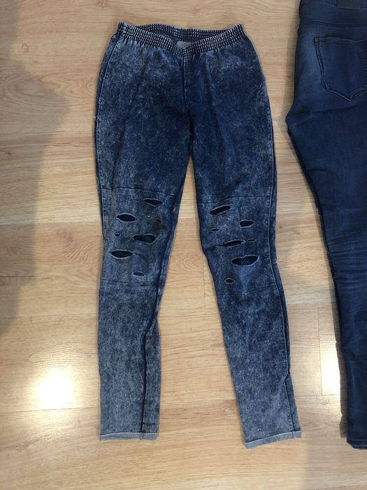 Spodnie 3 w cenie 2, S / 36/ 34 H&M diverse + leginsy dziury GRATIS