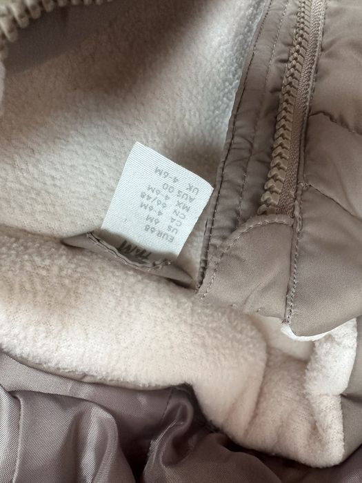 Kurtka h&m jak nowa puffer watowa w pieski brązowa z kapturem 68 h&m