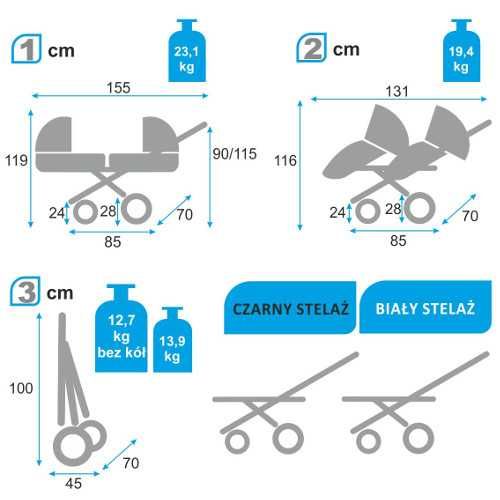 BabyActive wózek bliźniaczy Twinni Premium 2w1