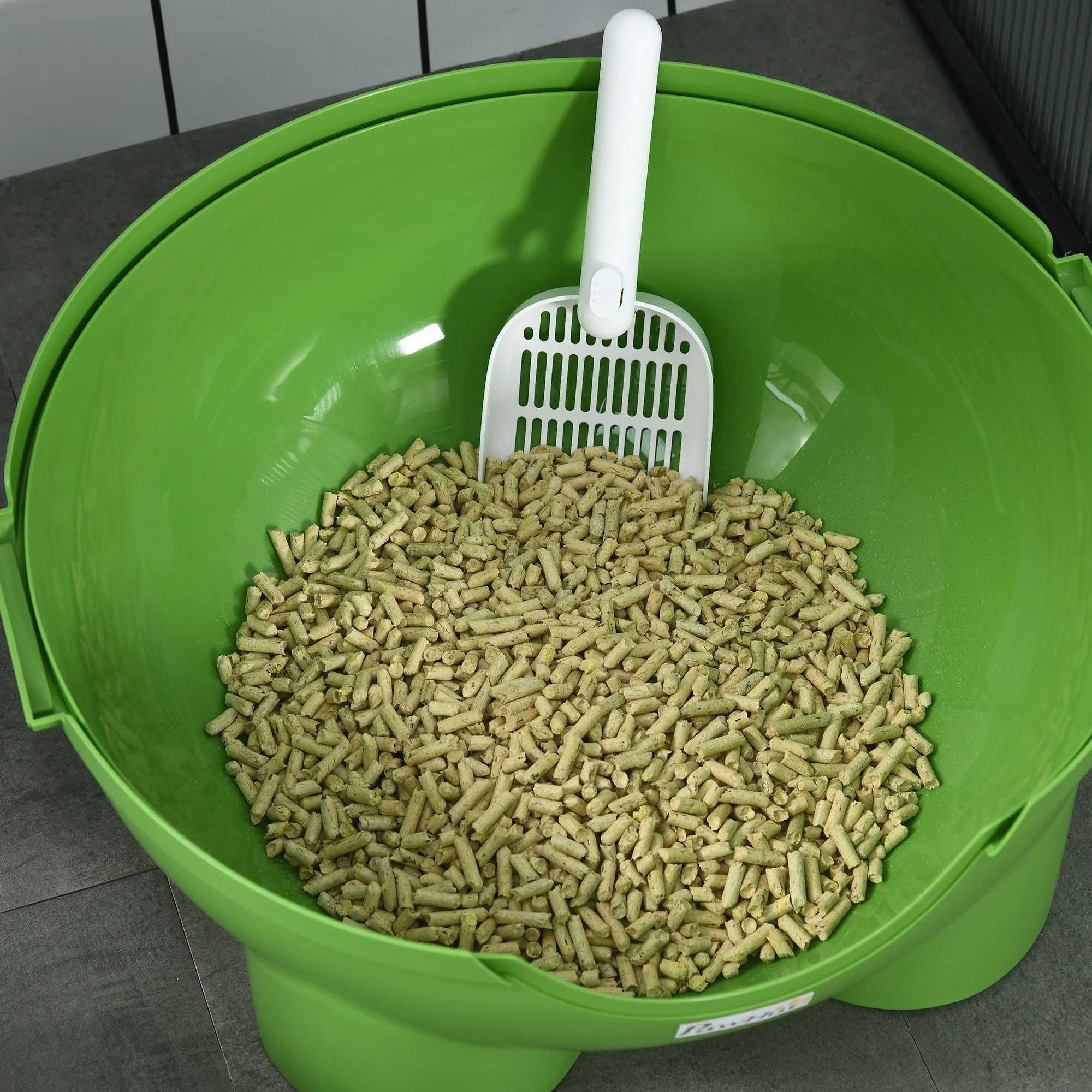 PawHut Kuweta dla kotów, z pokrywą, łopatką, dla kotów do 4 kg