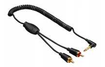 HAMA Kabel AUX audio 3,5 mm jack stereo - 2 RCA cinch wzmacniacz GOLD
