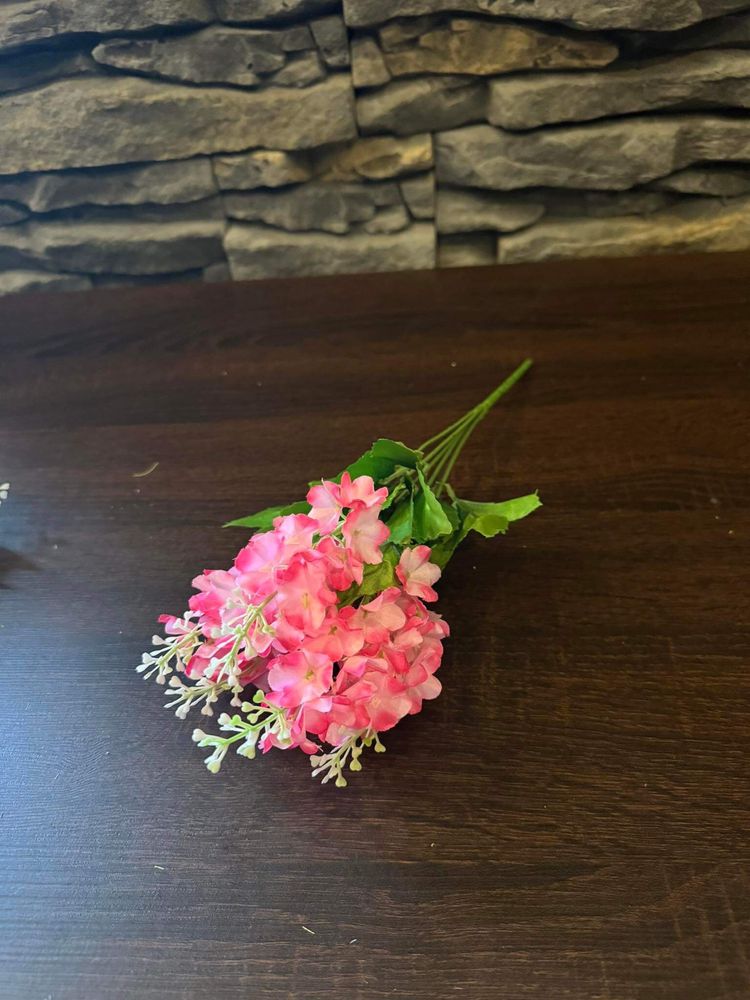 Bukiet sztucznych kwiatów różowe 33 cm 5 gałązek 48tknkw