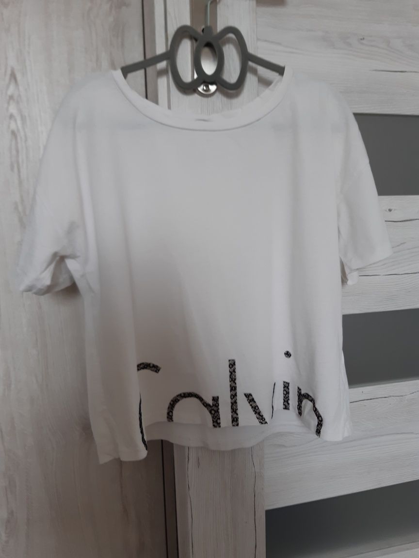 Calvin Klein top szeroki M biały