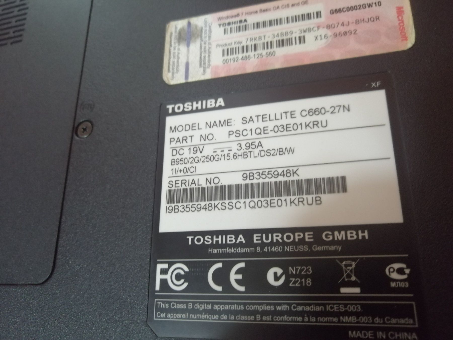 Ноутбук Toshiba i5, Ram 4,DDR 3,HDD 320 GB