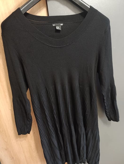 Чорна трикотажна сукню плаття в рубчик 46-48-50 розмір