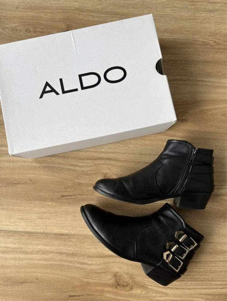 Buty za kostkę, botki ALDO czarne/złote