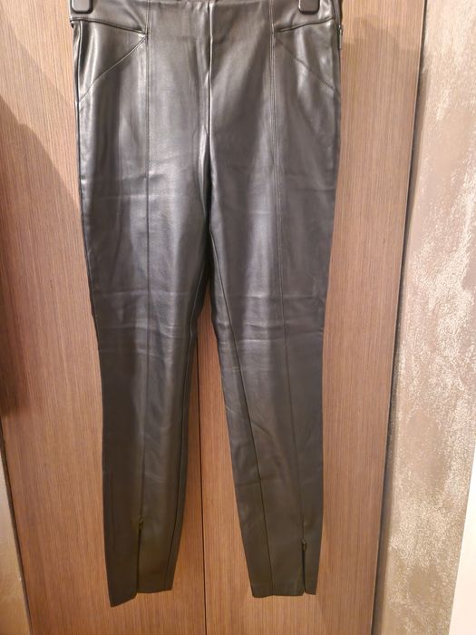 Spodnie damskie skórzane Zara 36 S czarne