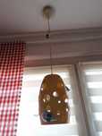 Lampa dla dziecka lub kuchni żółta ser z dziurami i myszkami