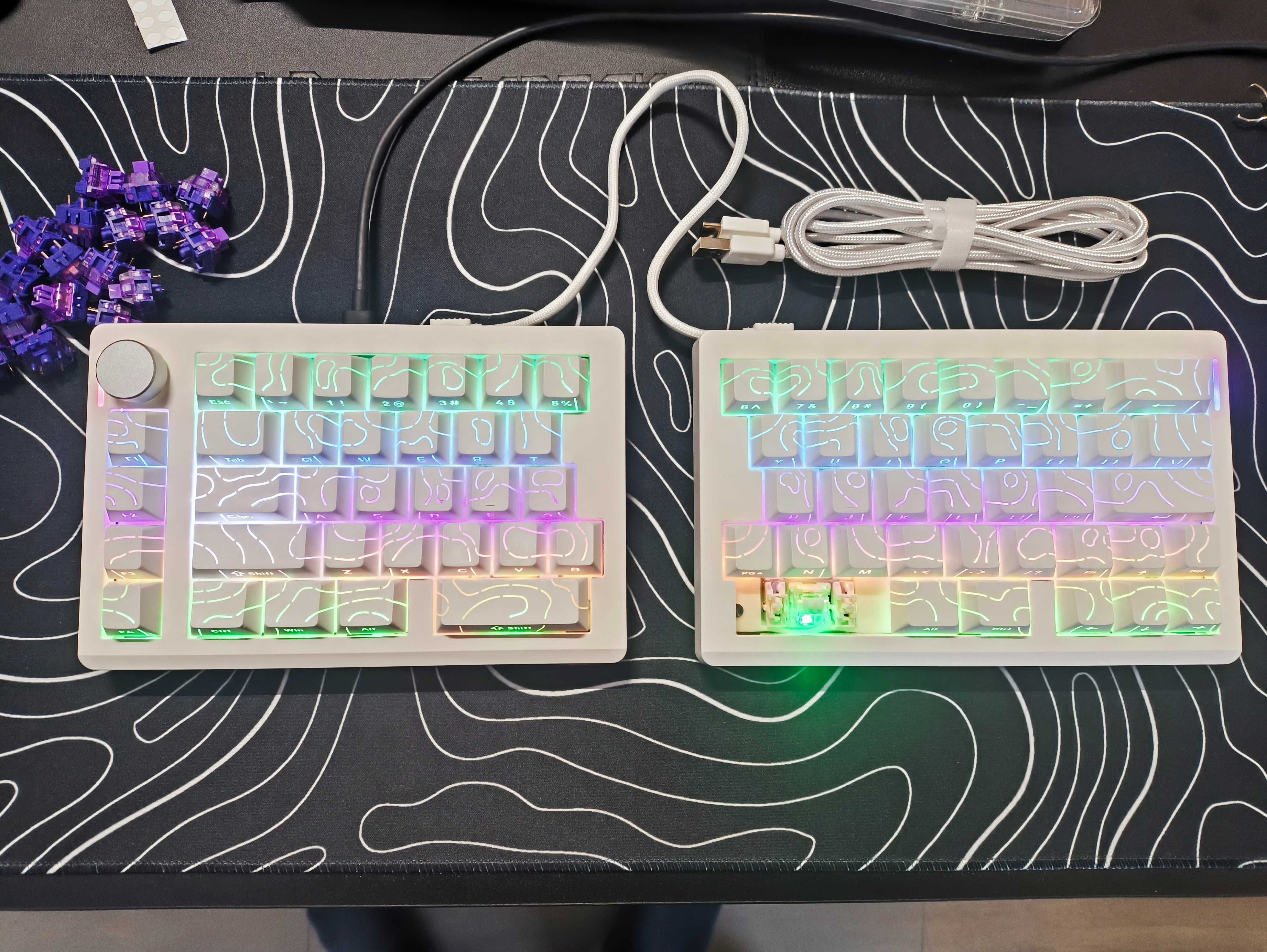 Klawiatura mechaniczna split Zuoya GMK70 -  RGB, hotswap,bluetooth/usb