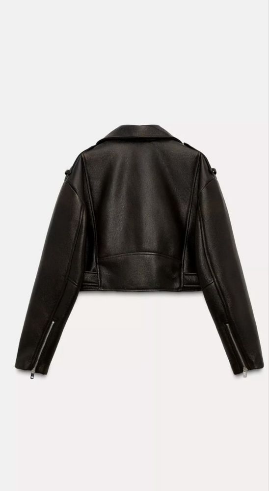 Укороченная косуха Zara в шоколадном цвете