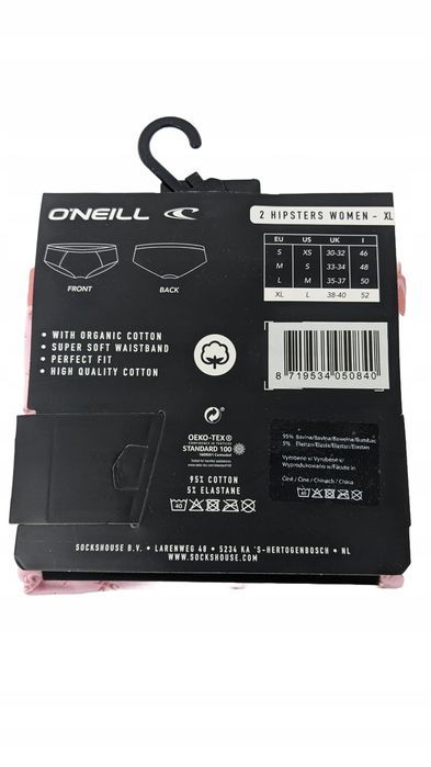 O'neill Hipster With Design 2-Pack Jasnoróżowy Xl - Majtki Damskie