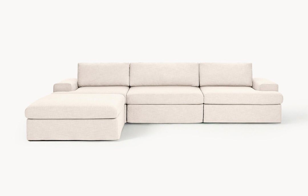Sofa modułowa z pufem Russell 4-osobowa Westwing Collection