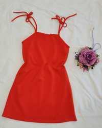 Летнее красивое платье коралового цвета