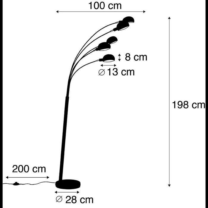 Candeeiro de pé preto