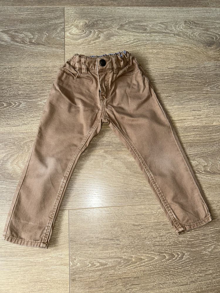 Brązowe spodnie slim fit H&M, rozmiar 92