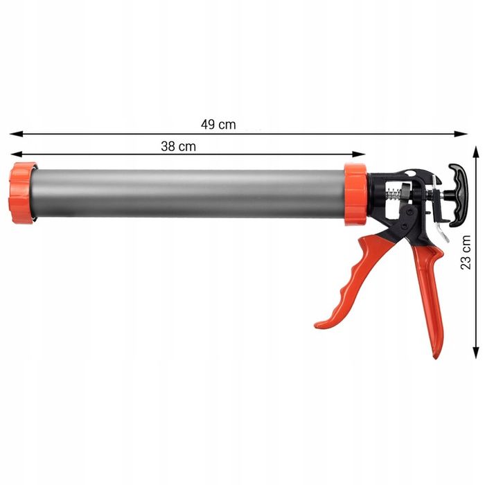 Pistolet Do Silikonu Wyciskacz Mas Uszczelniaczy 600ml + Końcówki Bauh