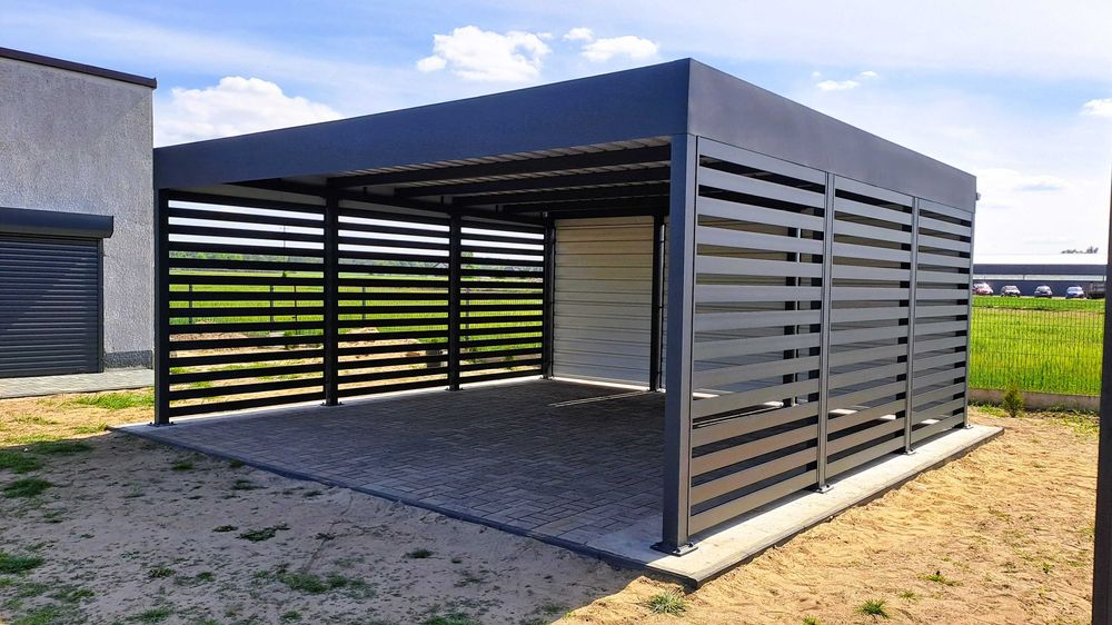 Wiata garażowa 6x6 m, carport - wiata samochodowa dwustanowiskowa