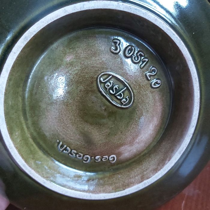 Ceramiczne naczynie na świece Jasba z lat 70 XX w.