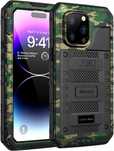 Beeasy etui wodoodporne iPhone 14 Pro Max pancerne metalowe 360 moro