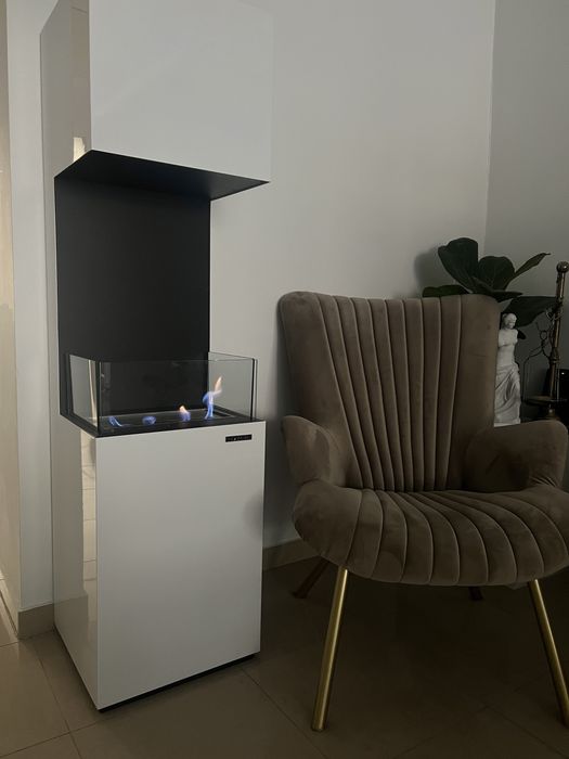 Biokominek wilnostojący biały lilmo 2 sztuki