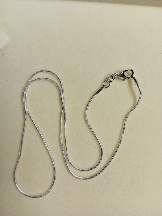 Srebrny łańcuszek 925 nowy 40 cm żyłka