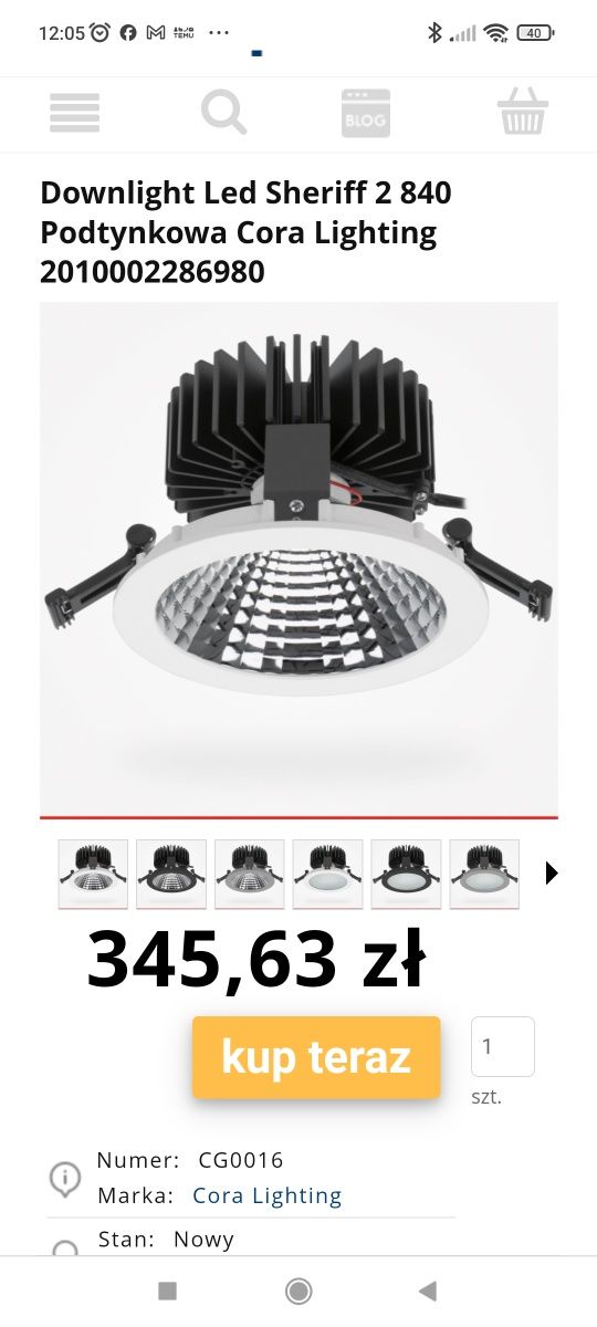Downlight Led Sheriff   lampa Podtynkowa Cora Lighting