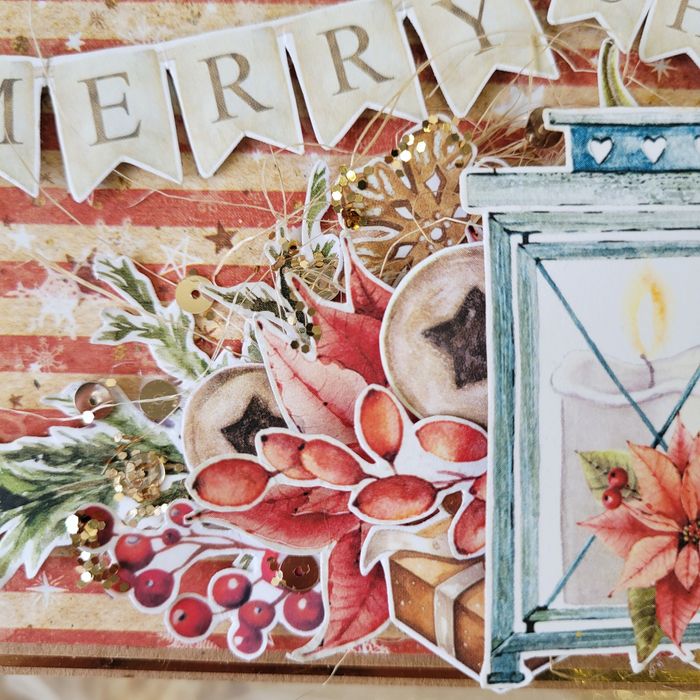 Kartka świąteczna scrapbooking ręcznie robiona okolicznościowa