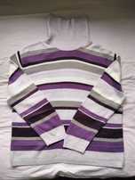 Sweter w paski z golfem