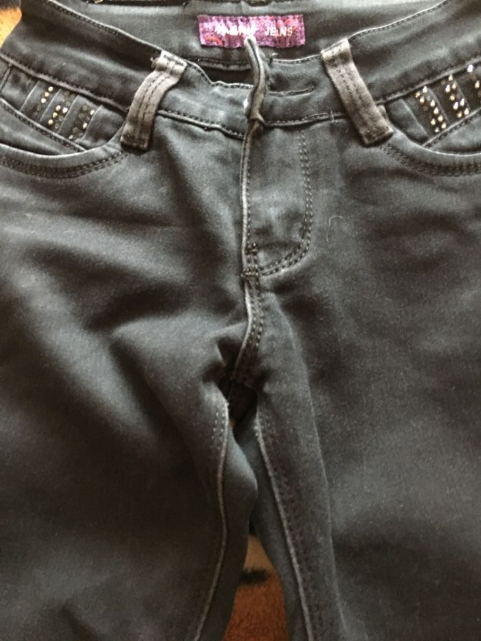 черные джинсы для девочки 7-9 лет рост 128 см